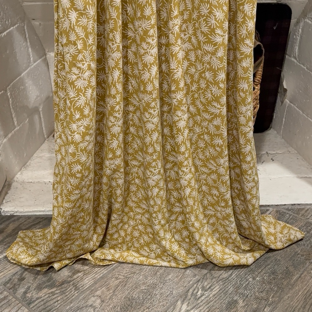 Yellow Smocked Floral Maxi Dress with Adjustable Straps - Picture 2 of 7